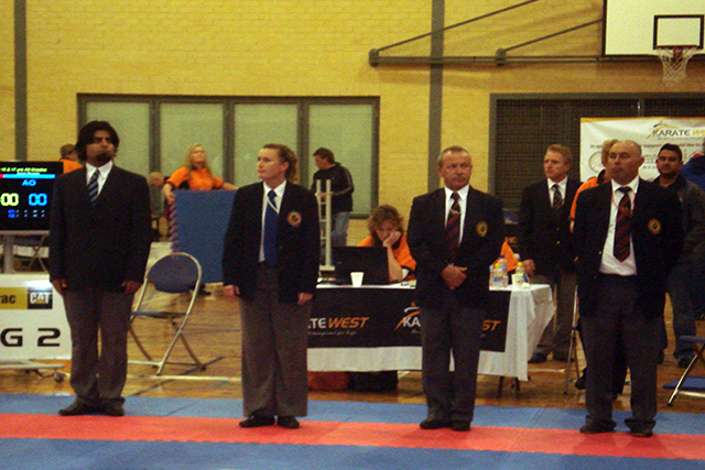 Kaicho Peyman (left) as a Referee in martial arts competitions - Perth , Australia