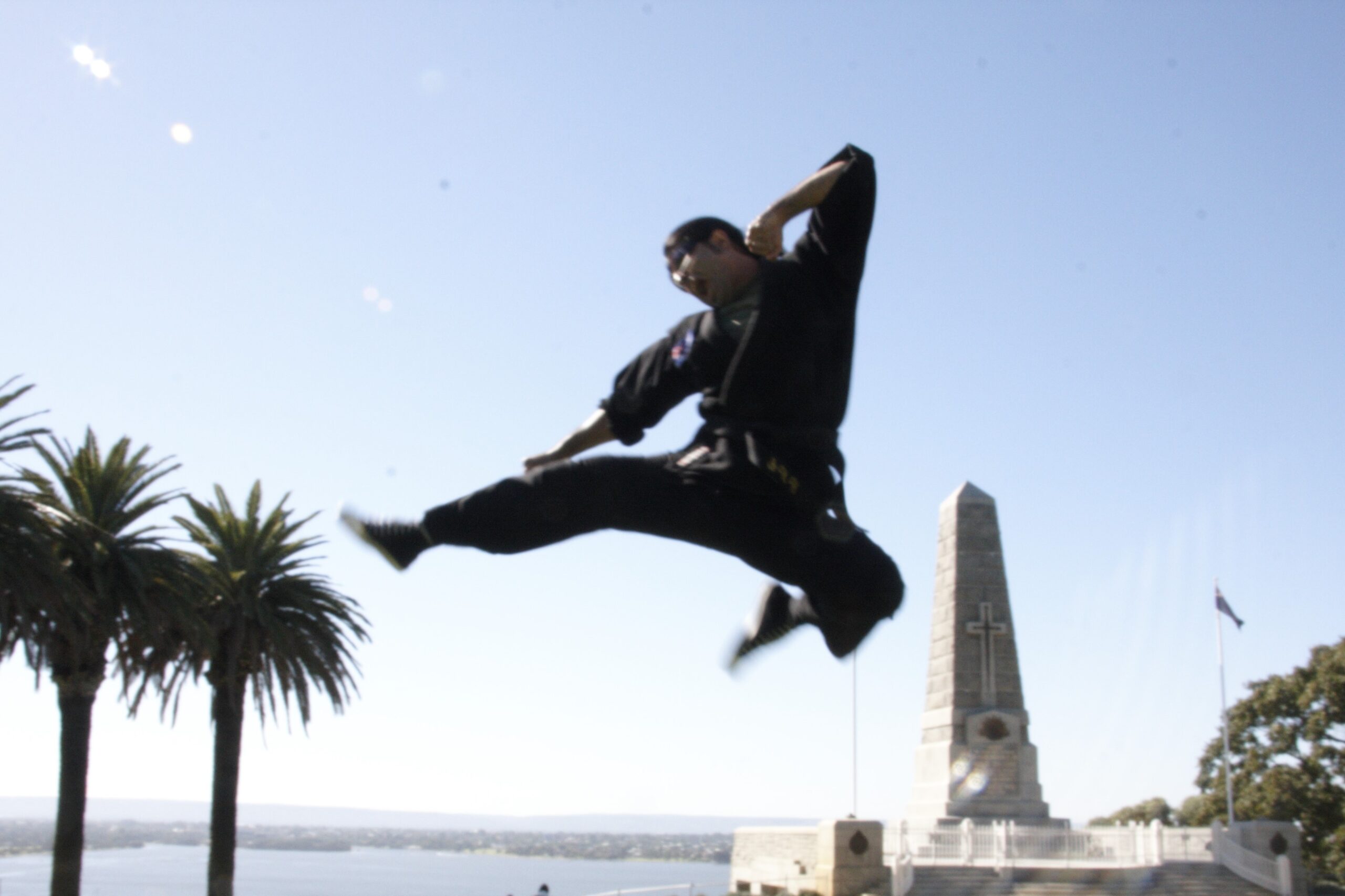 Execution of Flying kick By Kaicho Peyman NikNazar - Perth - Australia